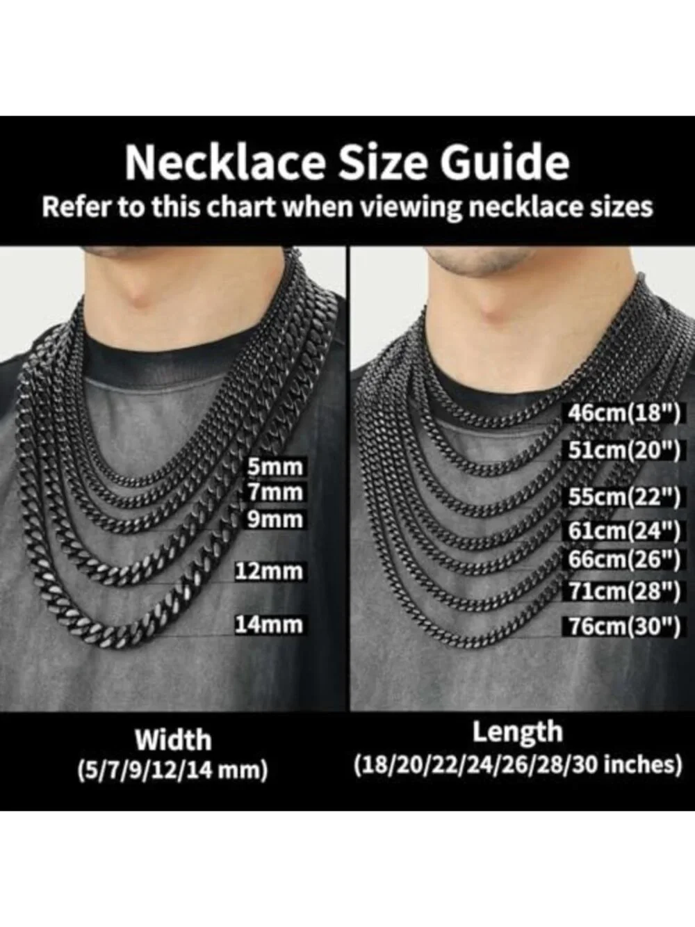 Stylish Cuban Link Chain Necklace for Men - Stainless Steel, Waterproof